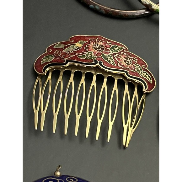 Vintage Lot Of 19 Cloisonné Jewelry Lot Bracelets Bangles Necklaces Pendant, etc - Picture 8 of 16